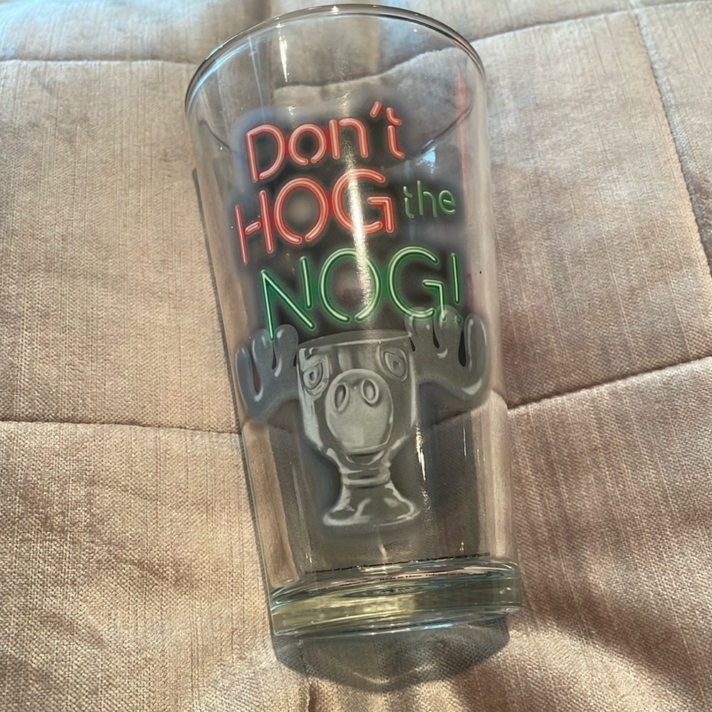 Christmas Vacation Movie Pint Glass Neon Sign Don’t Hog The Nog Beer Glass